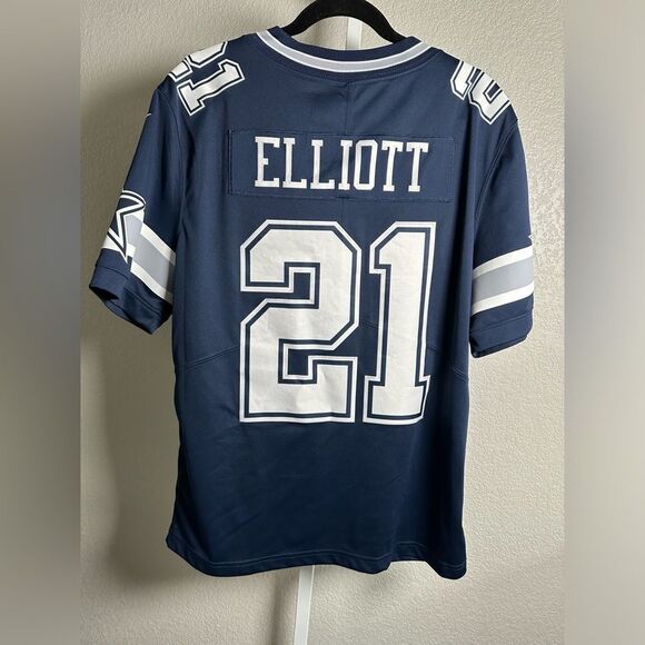 EUC NIKE NFL Unisex Blue Dallas Cowboys Ezekiel Elliott Game Day Jersey - Large - Picture 3 of 5